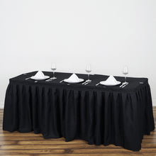 Black Pleated Polyester Table Skirt 17 Feet