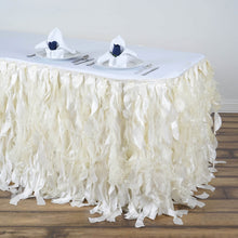 Ivory Curly Willow Taffeta Table Skirt 17 Feet