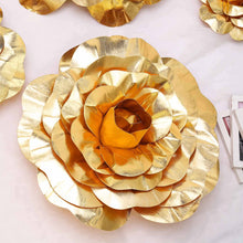 2 Pack | 20Inch Large Metallic Gold Real Touch Artificial Foam DIY Craft Roses#whtbkgd