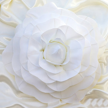 2 Pack Large White Real Touch Artificial Foam DIY Craft Roses 20"
