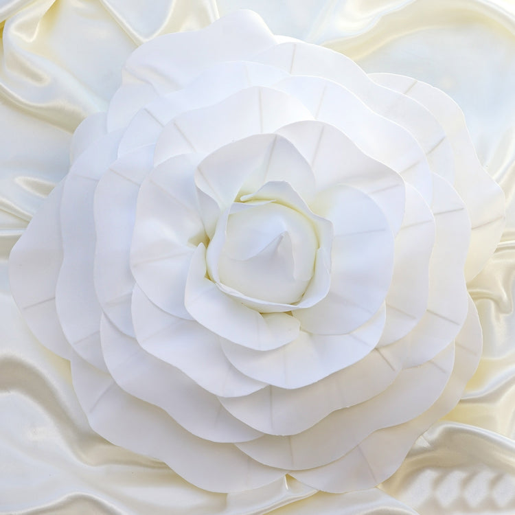 2 Pack | 20Inch Large White Real Touch Artificial Foam DIY Craft Roses#whtbkgd