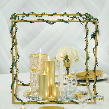 Elegant Gold Metal Frame Wedding Flower Stands
