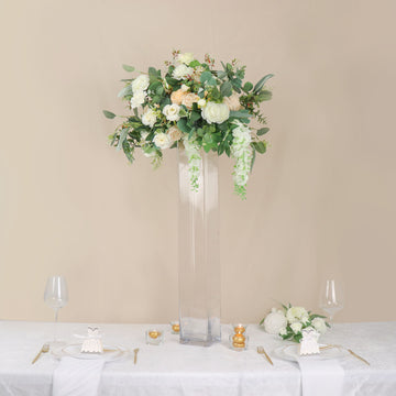 Clear Square Glass Cylinder Vases for Elegant Floral Arrangements