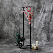 48 Inch Matte Black Geometric Centerpiece Flower Vases In Metal