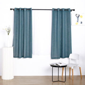 Elegant Blue Faux Linen Curtains for a Rustic and Breezy Look