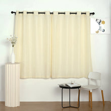 Handmade Faux Linen Ivory Curtain Panels With Chrome Grommets 52 Inch x 64 Inch 2 Pack