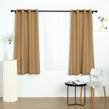 Handmade Faux Linen Curtain Panels Natural 52 Inch x 64 Inch With Chrome Grommets