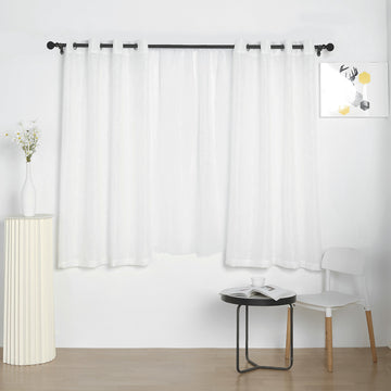 Elegant White Faux Linen Curtains for a Soft and Fresh Look