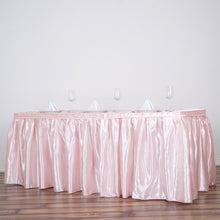 21FT Blush | Rose Gold Pleated Satin Table Skirt