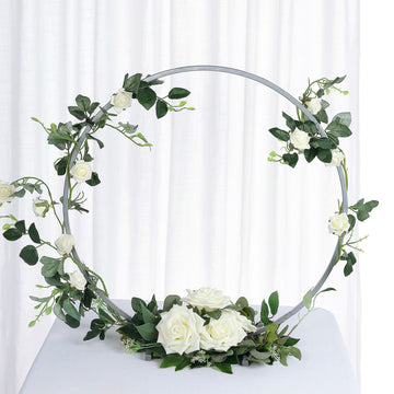 Add Elegance to Your Table with the Silver Round Arch Wedding Centerpiece