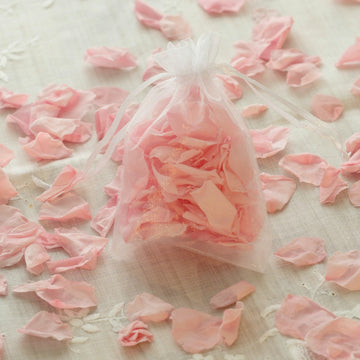 White Organza Drawstring Bags - The Perfect Addition to Your Wedding or Party