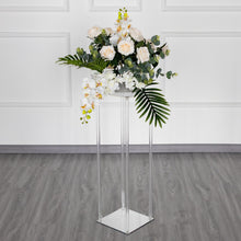 Clear Acrylic Floor Vase Flower Column Stand 32 Inch With Mirror Base