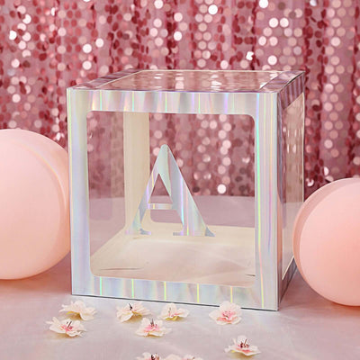 Acrylic display box with letter A on transparent background