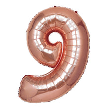 40 Inch Metallic Blush & Rose Gold Mylar Foil Number 9 Balloons#whtbkgd