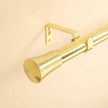 42-126inch Metal Adjustable Curtain Rods, Gold, Trumpet Finials#whtbkgd