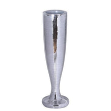 3.5 Feet Silver Polystone Mirror Mosaic Trumpet Floor Vase #whtbkgd