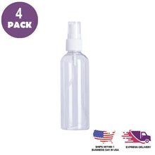 4 Pack 4 oz Leak Proof Reusable Plastic Mini Fine Mist Spray Bottles
