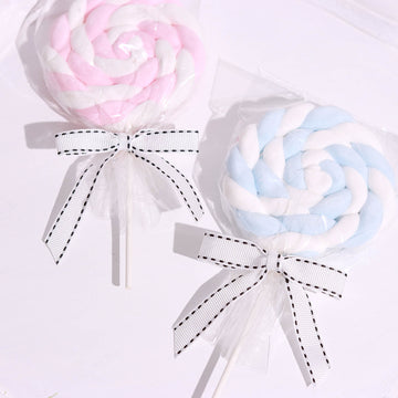 50 Pcs Saddle Stitch Ribbon Bows With Twist Ties, Gift Basket Party Favor Bags Decor - White/Black Polyester 3"