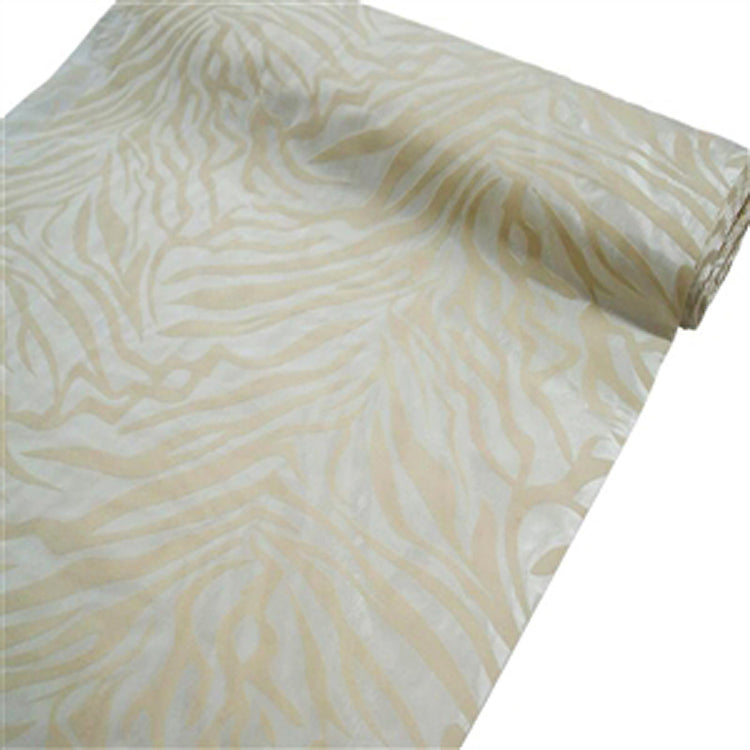54" x 10 Yards | Taffeta Fabric Roll | Zebra Print Fabric by the Bolt | Zebra Fabric Animal Print - Ivory#whtbkgd