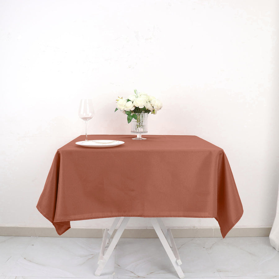Polyester Square Tablecloth 54 Inch Terracotta
