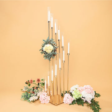 Versatile and Exquisite Gold 12 Arm Cluster Taper Candle Holder