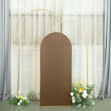5ft Matte Taupe Spandex Fitted Wedding Arch Cover For Round Top Chiara Backdrop Stand