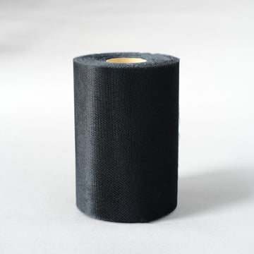 Black Tulle Fabric Bolt, Sheer Fabric Spool Roll For Crafts 6"x100 Yards