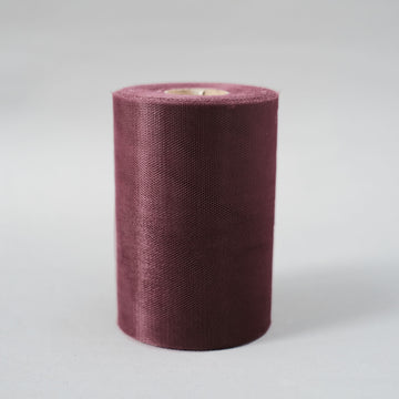 Burgundy Tulle Fabric Bolt, Sheer Fabric Spool Roll For Crafts 6"x100 Yards