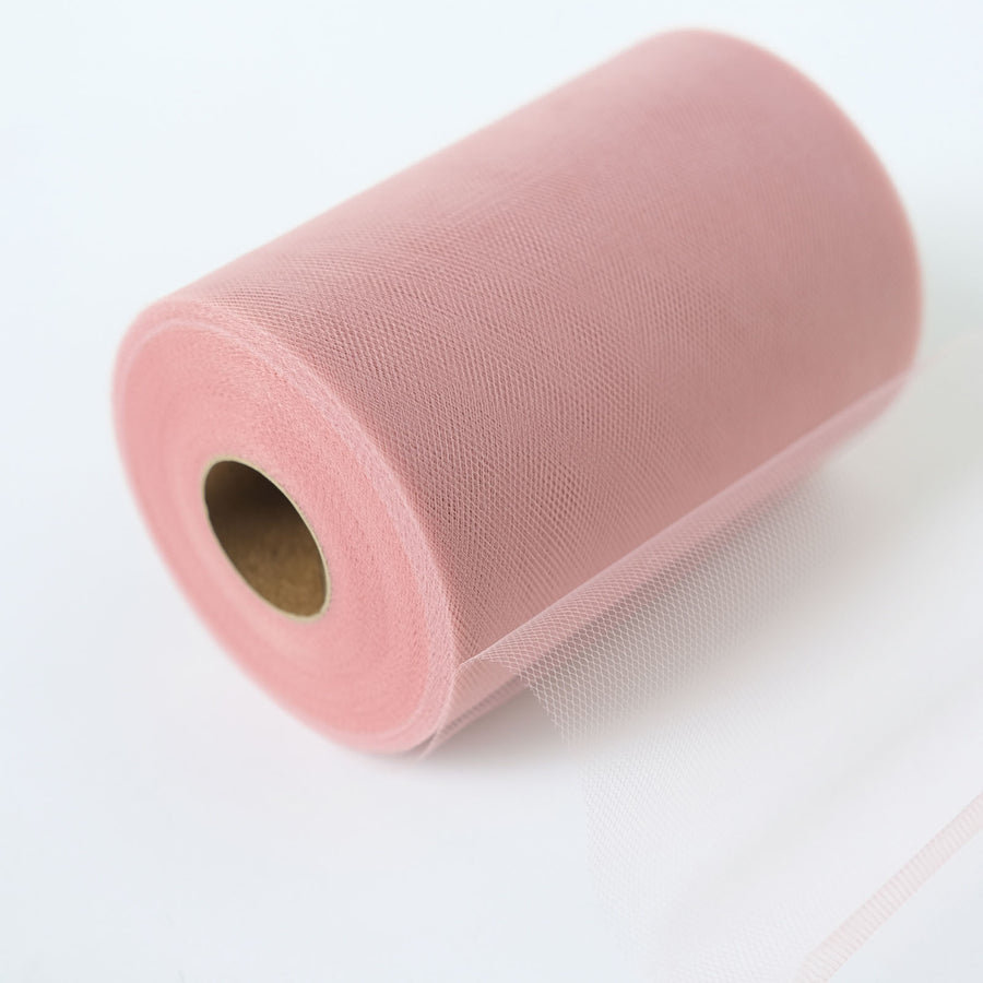 Sheer Tulle Dusty Rose Fabric Bolt 6 Inch By 100 Yards