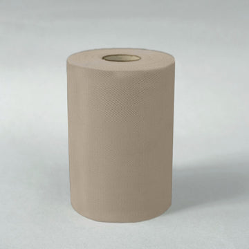 Taupe Tulle Fabric Bolt, Sheer Fabric Spool Roll For Crafts 6"x100 Yards