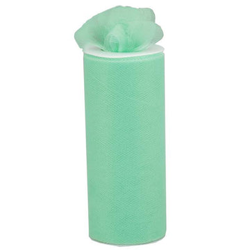 Mint Tulle Fabric Bolt, Sheer Fabric Spool Roll For Crafts 6"x25 Yards