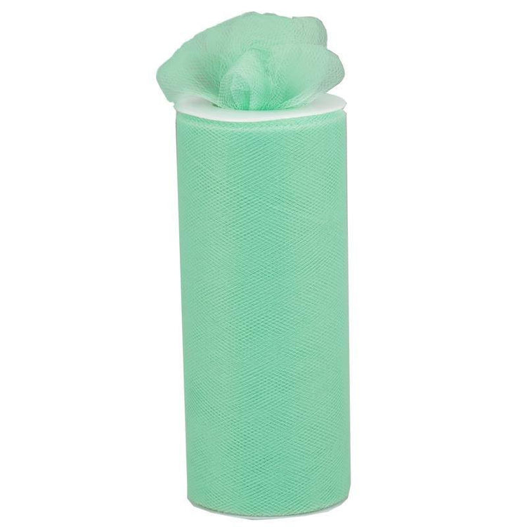 6 Inch x 25 Yards Tulle Mint Fabric Bolt#whtbkgd