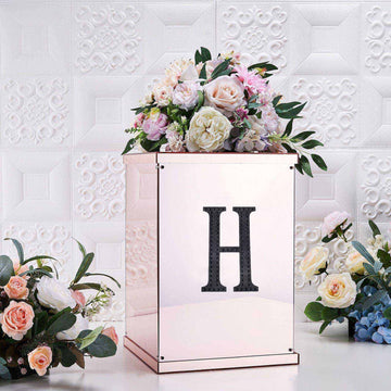 Sparkle up your Crafts with Black Decorative Rhinestone Alphabet 'H' Letter Stickers