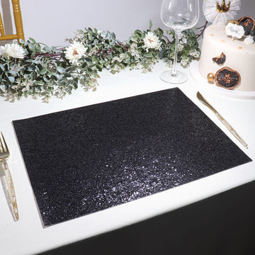 Enhance Your Event Decor with Black Sparkle Placemats
