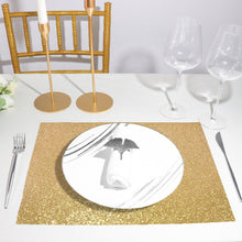 6 Pack Champagne Sparkle Rectangle Placemats Non Slip Glitter