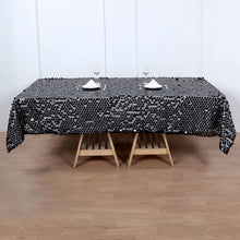 60 Inch x 102 Inch Black Big Payette Sequin Rectangle Tablecloth