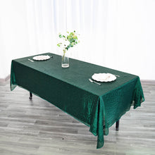 60 Inch by 102 Inch Rectangle Tablecloth With Hunter Emerald Green Seamless Sequin
