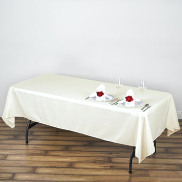 Ivory Seamless Polyester Rectangular Tablecloth 60"x102"