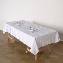 60 Inch x 102 Inch White Seamless Linen Reusable Premium Velvet Rectangle Tablecloth 