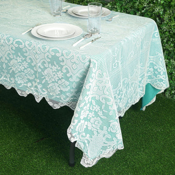 Premium Lace Ivory Seamless Rectangular Oblong Tablecloth 60"x108"