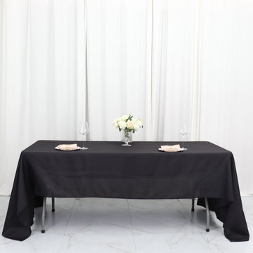Black Seamless Polyester Rectangular Tablecloth 60"x126"