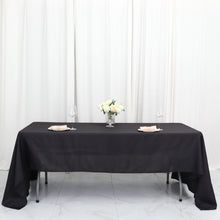 60 Inch x 126 Inch Black Seamless Rectangular Tablecloth In Polyester