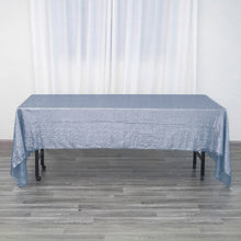 60 Inch By 126 Inch Rectangle Tablecloth With Dusty Blue Seamless Sequin