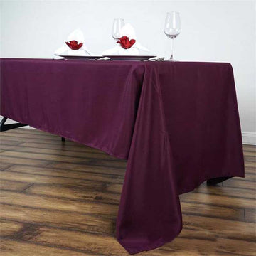 60"x126" Eggplant Seamless Polyester Rectangular Tablecloth