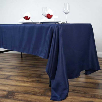 Navy Blue Seamless Polyester Rectangular Tablecloth 60"x126"