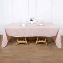 Rectangular Tablecloth In Blush Rose Gold With Slubby Textured Linen 60 Inch x 126 Inch 