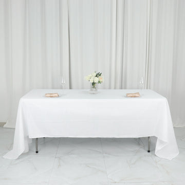Elevate Your Event with the White Seamless Polyester Rectangular Tablecloth