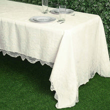 60"X126" Premium Lace Ivory Rectangular Oblong Tablecloth