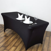 6ft Black Spandex Stretch Fitted Rectangular Tablecloth