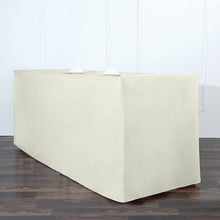 Rectangular Fitted Table Cover 6 Feet In Ivory Polyester